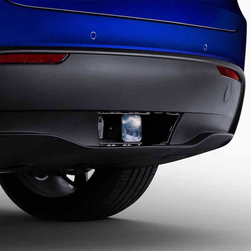 Beabes Winter Forest Hitch Cover Nature Sunshine Snow Fir Trees Mountain Landscape Rubber Trailer Hitch Cover Receiver Tube Covers Plug Cap Fits 2 Inch Receivers for Pickups Trucks SUVs Cars - Image 4